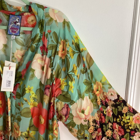 NWT JOHNNY WAS PLUS 3X  BURKE KIMONO  MAXI DRESS FLORAL TIRED MSRP 515.00 - Picture 14 of 14